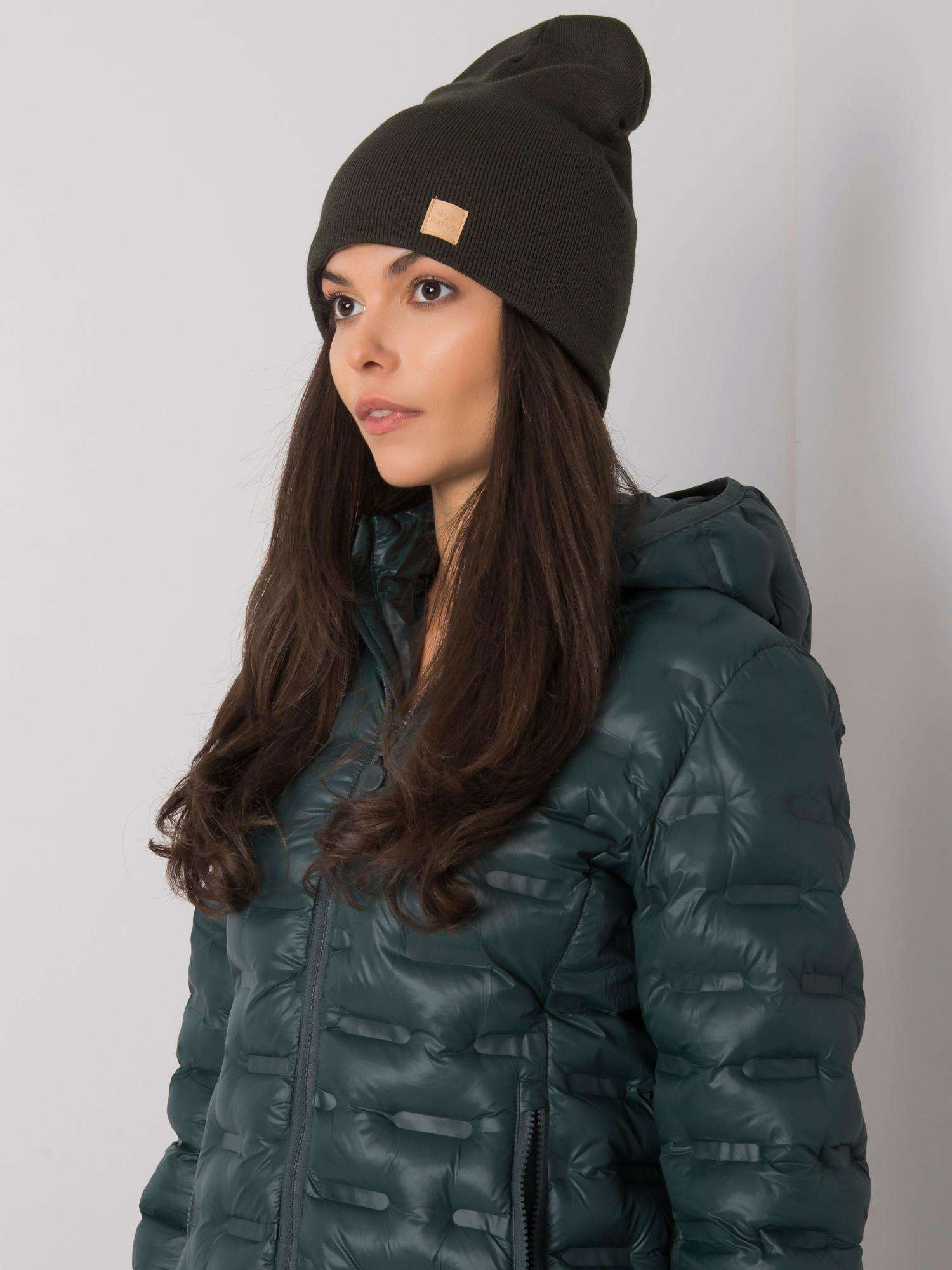 Damen Khaki Beanie-Mütze.