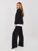 Czarny dresowy komplet z naszywką RUE PARIS 