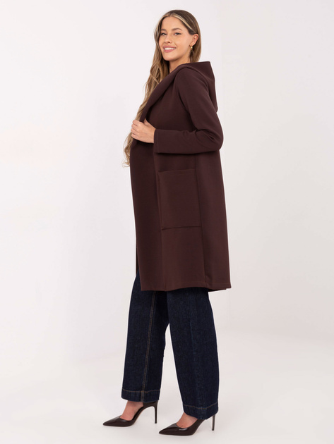Czekoladowa długa bluza bez zapięcia