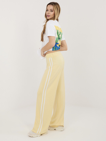 Jasnożółte dresowe spodnie z wiskozą 
