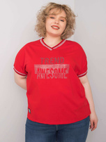 Czerwona bluzka plus size z aplikacją Billi