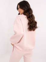 Hurtownia Jasnoróżowa ocieplana bluza bez kaptura