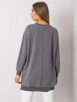 Dark gray melange basic sweatshirt without a hood Rhiannon.