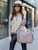 Beżowa damska kamizelka futrzana Moncalieri OCH BELLA