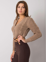 Ciemnobeżowy sweter rozpinany Aristide RUE PARIS