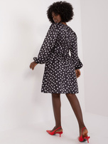 Hurt Czarna sukienka koktajlowa z bufiastym rękawem