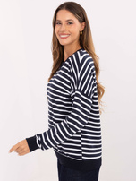 Granatowo-biała damska bluzka w paski