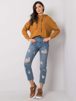 Blaue Mom-Jeans mit Löchern Steffi RUE PARIS.