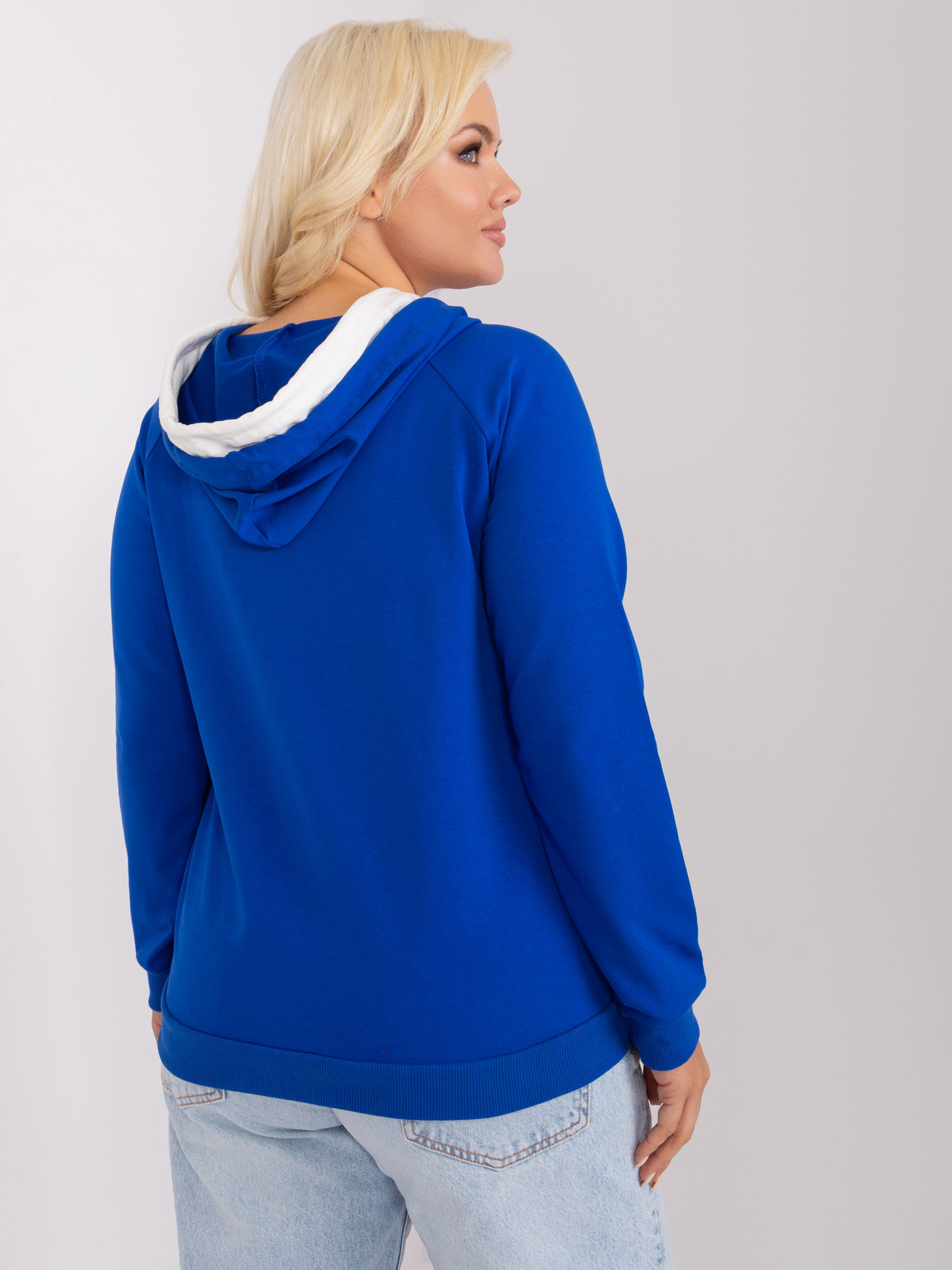 Kobaltowa bluza damska basic plus size