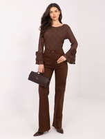 Brązowe jeansowe spodnie z prostą nogawką 