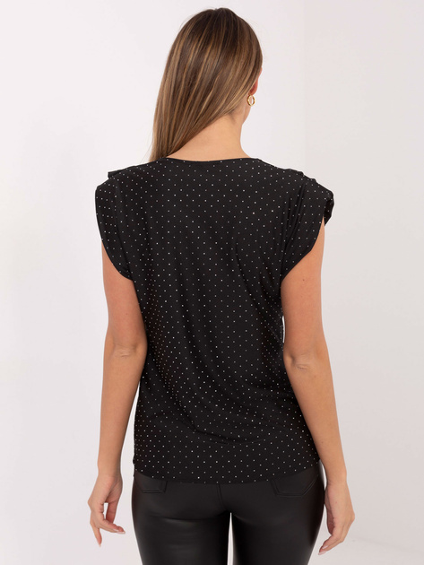 Czarna wizytowa bluzka z dżetami