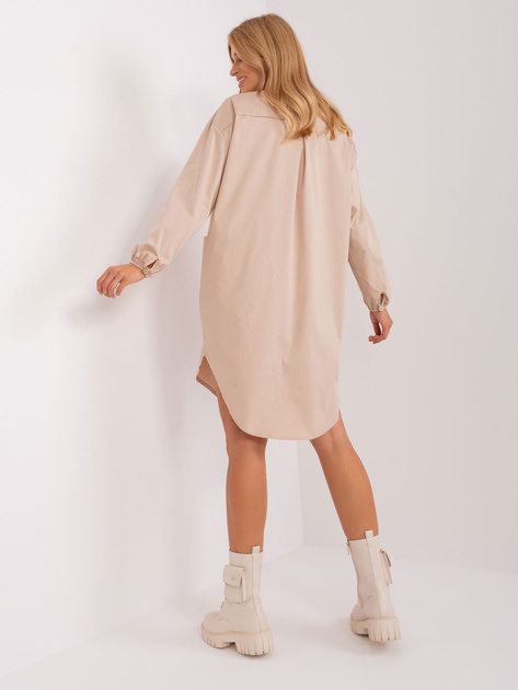 Hurt Beżowa asymetryczna sukienka szmizjerka ZULUNA