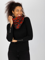 Hurtownia Szaro-pomarańczowy damski komin we wzory