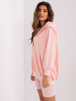 Light pink melange casual set with a sweatshirt.