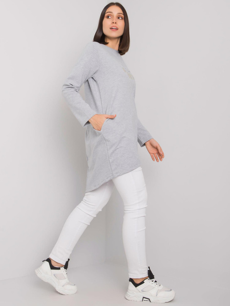 Szara melanżowa tunika plus size z kieszeniami Alexiah