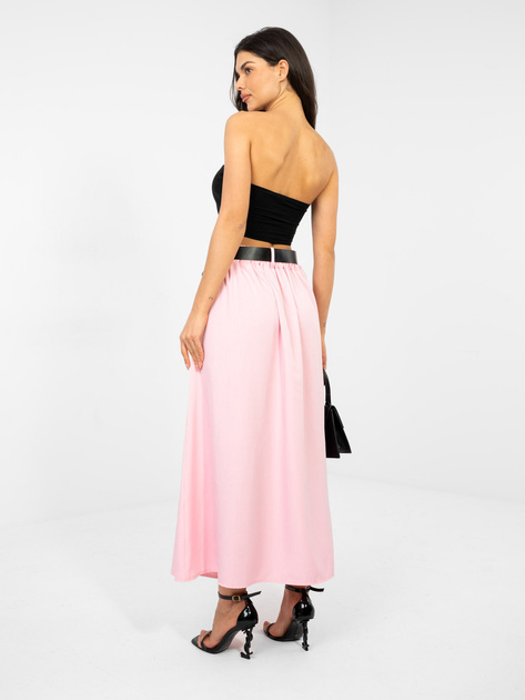 Pastelowa różowa garniturowa spódnica maxi