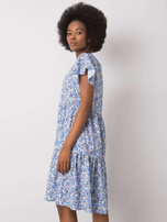 Blaues Kleid mit Rüsche Genevieve RUE PARIS.