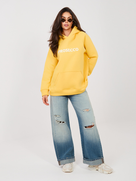 Żółta bluza oversize z napisem prosecco RUE PARIS