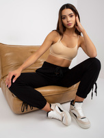 Czarne bawełniane spodnie dresowe z kieszeniami