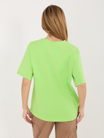 Jasnozielony bawełniany t-shirt oversize RUE PARIS 