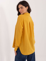 Ciemnożółta damska koszula z długim rękawem