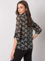 Czarno-zielona bluzka damska z printami Denver