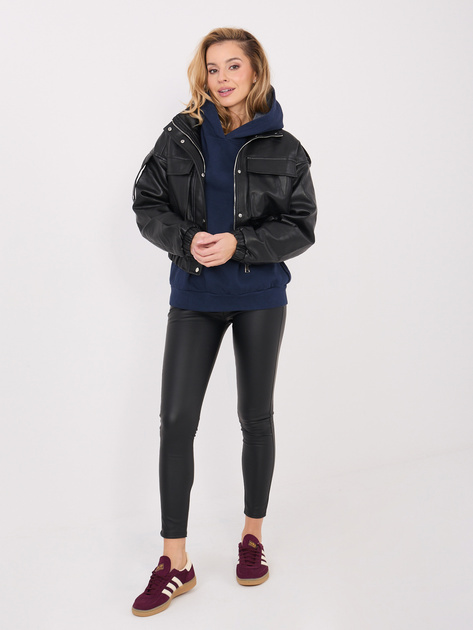 Granatowa damska bluza oversize z kapturem