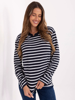 Ecru-granatowa damska bluzka z modalu