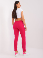 Hurtownia Fuksjowe spodnie dresowe z kieszeniami