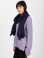 Hurtownia online Granatowy damski szal w ażurowy wzór