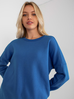 Hurt Ciemnoniebieska dresowa bluza basic z długim rękawem