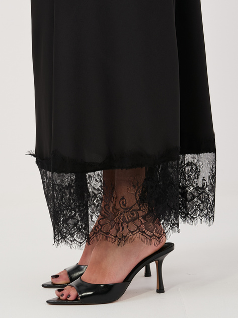 Czarna spódnica z koronkowym wykończeniem RUE PARIS