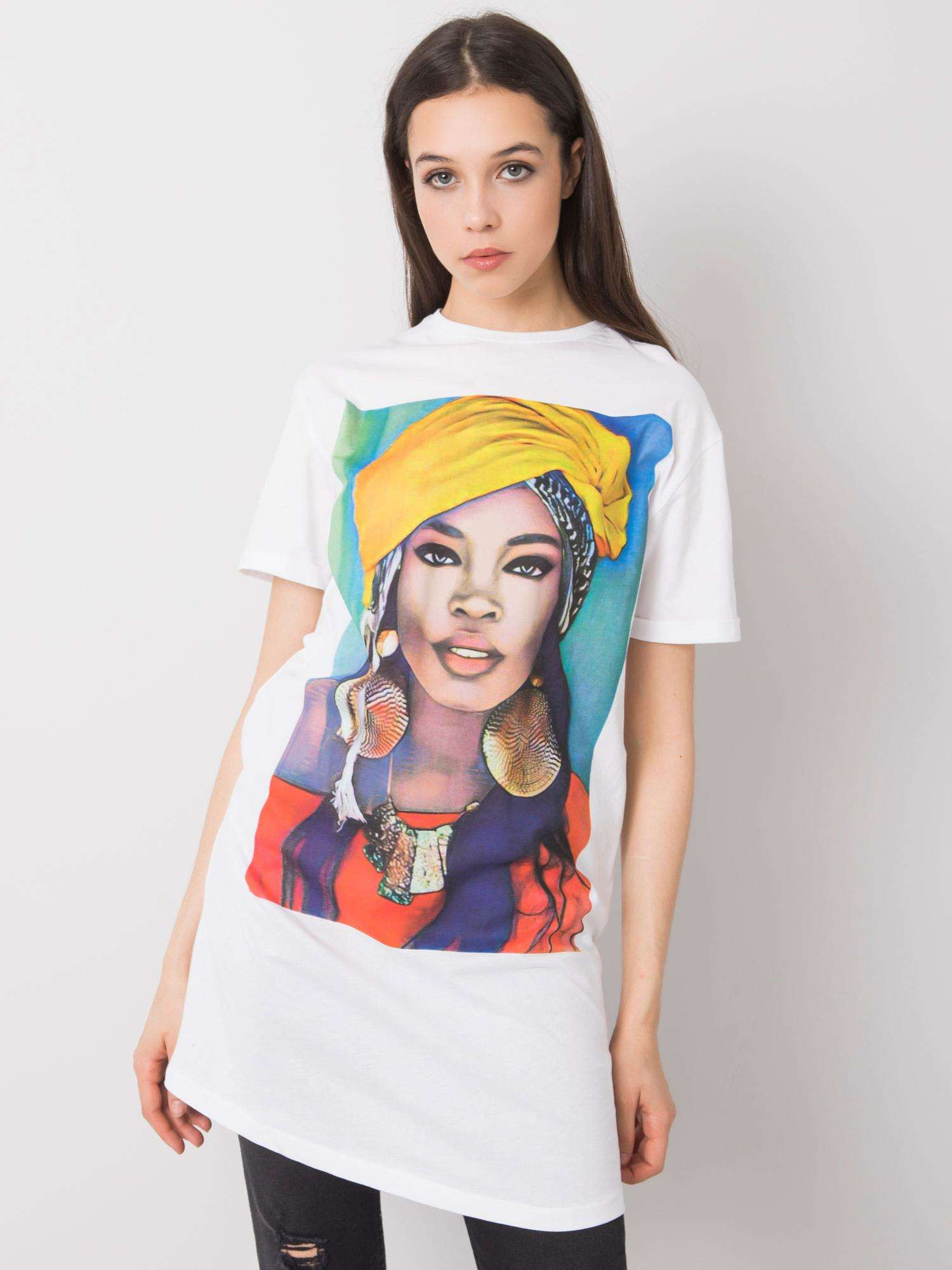 White tunic with print Dorothea SUBLEVEL
