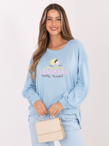 Jasnoniebieska damska bluza z napisem Lemonade RUE PARIS