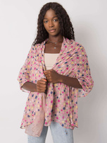 Beżowa chusta damska w grochy