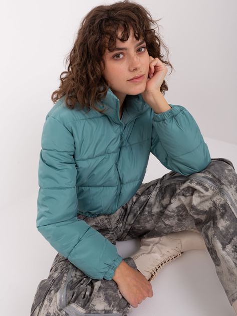 Hurt Turkusowa krótka kurtka zimowa