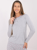 Szara piżama ze spodniami w serduszka