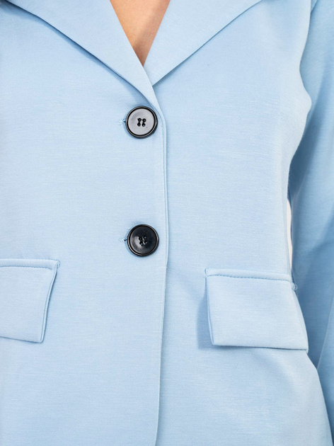 Pastelowa niebieska marynarka z imitacją kieszeni