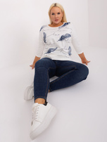Hurtownia Ecru damska bluzka plus size z nadrukiem