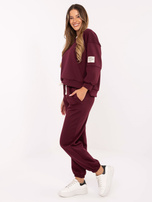 Bordowy komplet ze spodniami joggerami