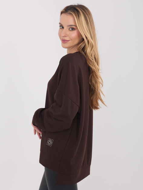 Czekoladowa bluza z dłuższym tyłem RUE PARIS