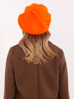 Hurt Pomarańczowy damski beret z dzianiny