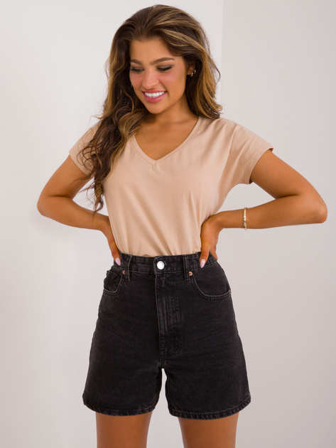 Hurt Camelowy t-shirt z bawełny BASIC FEEL GOOD