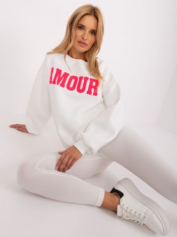 Wholesale Ecru oversized cotton sweatshirt.