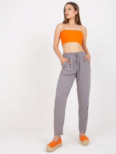 Szare proste spodnie z materiału na lato SUBLEVEL