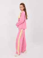 Różowy komplet z kontrastową kokardą RUE PARIS 