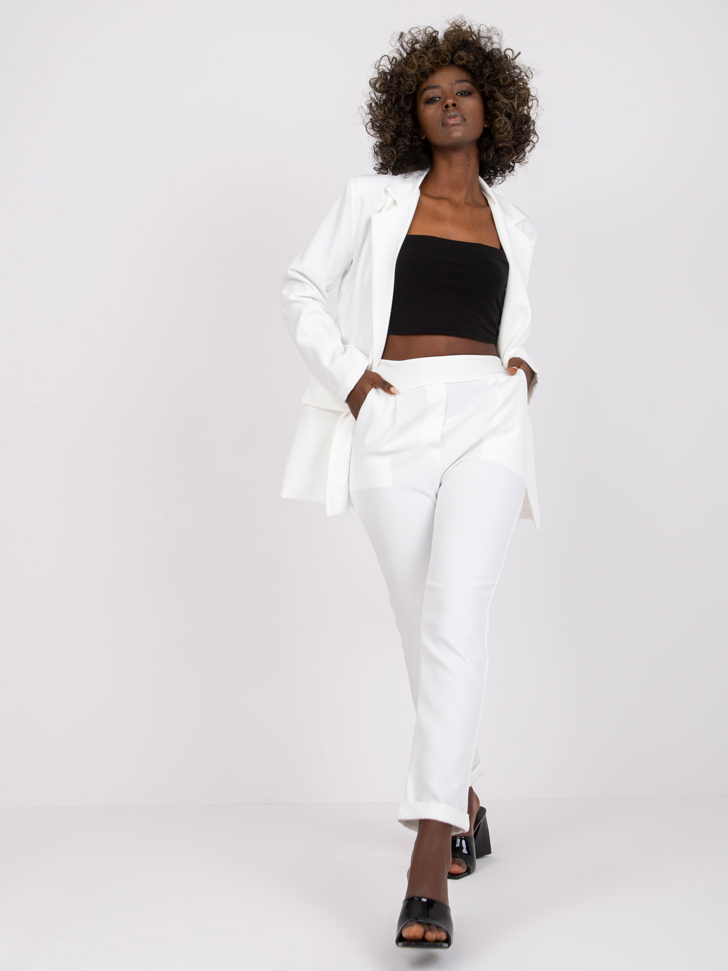Hidalgo Women's White Formal Trousers