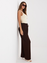 Czekoladowe dresowe spodnie z kieszeniami RUE PARIS 