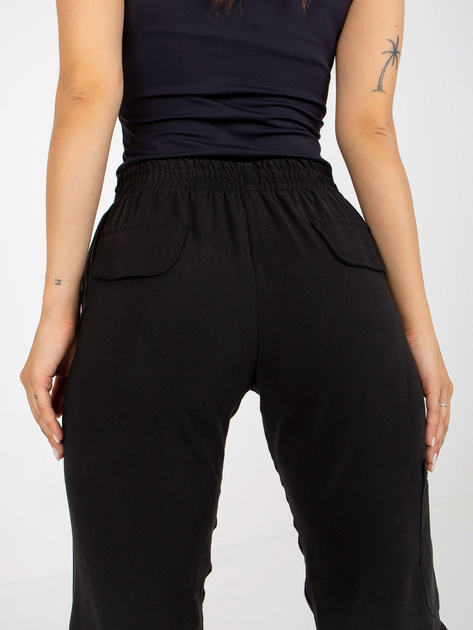 Hurt Czarne spodnie dresowe typu cargo z wiązaniem ZULUNA