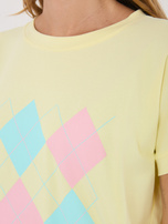 Jasnożółta damska bluzka w romby